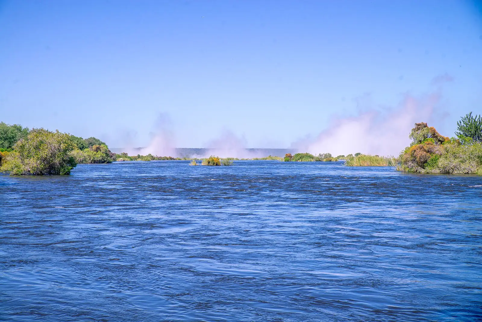 Overlooking Zambezi National Park, Victoria Falls area, Zimbabwe, reached via scheduled shuttle from town